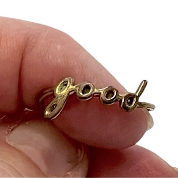 🌴 Madewell “Good” Word Ring – Gold-Tone, Size 9 - Picture 3 of 7